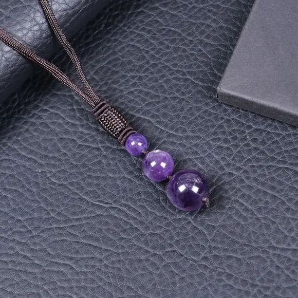 Amethyst Necklace Natural Stones - Picture 2 of 3